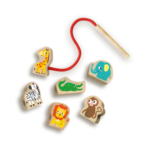 Jucarie din lemn - Set de insirat animale din lemn, copii varsta 1 an+ [1]