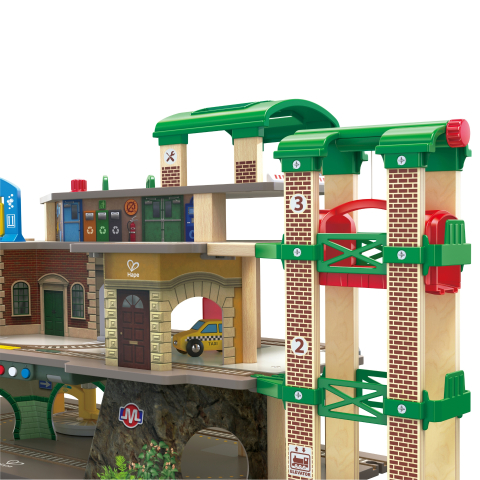 Jucarie din lemn - Tren pe 3 nivele (58 piese), copii varsta 3 ani+,6 ani+,8 ani+ [10]