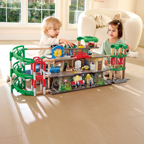 Jucarie din lemn - Tren pe 3 nivele (58 piese), copii varsta 3 ani+,6 ani+,8 ani+ [2]
