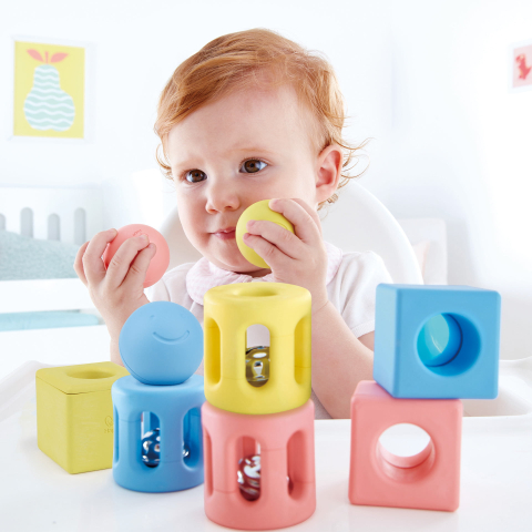 Jucarie din orez - Zdranganitoare trio cu forme geometrice, copii varsta 0 luni+ [1]