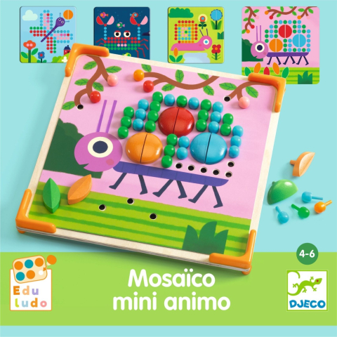 Jucarie educativa Mozaic mini animo, Djeco Baiat, Fata, varsta 3 - 6 ani [4]