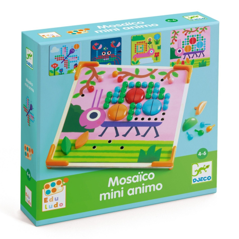 Art & Craft si Artizanat - Jucarie educativa Mozaic mini animo, Djeco Baiat, Fata, varsta 3 - 6 ani