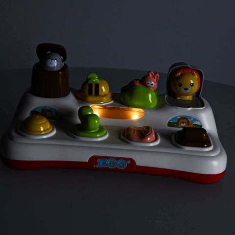 Jucarie educativa pentru copii, Centru de activitati, Pop-Up Animale cu lumini si muzica [8]