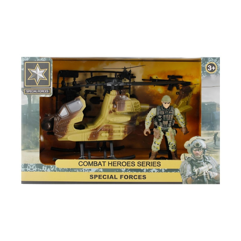 Jucării și Jocuri pentru copii - Jucarie elicopter militar cu soldat MegaCreative + accesorii, 24x12x7cm, 499149, +3ani