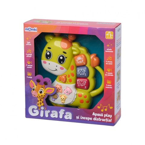 Jucarie girafa cu lumini si sunete, verde, momki [2]