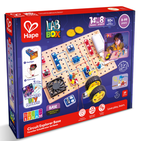 Jucării și Jocuri pentru copii - Jucarie Labbox - Circuit Explorer Base, 90+ experimente (39 piese), copii varsta 8 ani+
