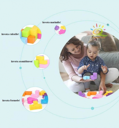 Joc logica cub magnetic Magic Magnetic Cube 3D pentru copii. [3]