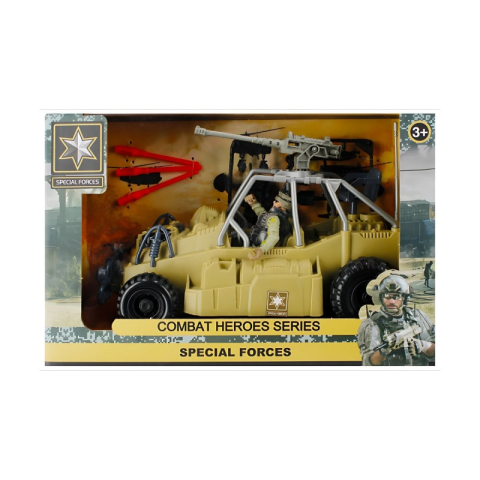 Jucării și Jocuri pentru copii - Jucarie masina militara cu soldat si accesorii MegaCreative 499141, 22x15x11, +3ani