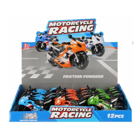 Jucării și Jocuri pentru copii - Jucarie motocicleta 14cm MegaCreative 569322, 3 culori, 38x9x33cm, 12 buc/display, +3ani