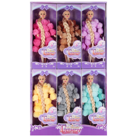 Jucării și Jocuri pentru copii - Jucarie papusa Trendy Girl 29cm cu haina de blana, diverse modele, +3 ani, MegaCreative, 543701