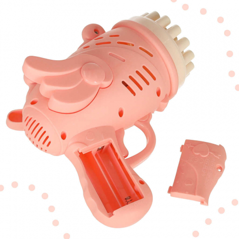 Pistol baloane sapun 23 orificii, roz cu aripi inger, pentru copii 3+ [5]
