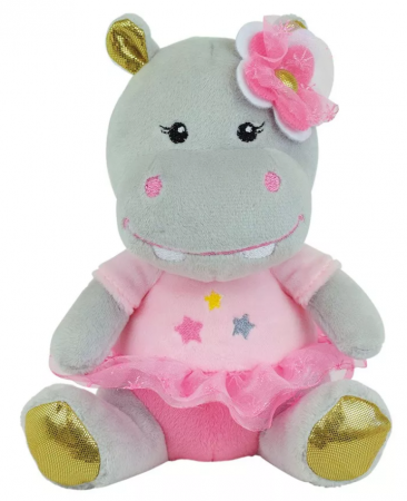 Jucării bebeluși - Jucarie Plus Muzicala, 18 cm, Balerina Hipopotam, Jemini