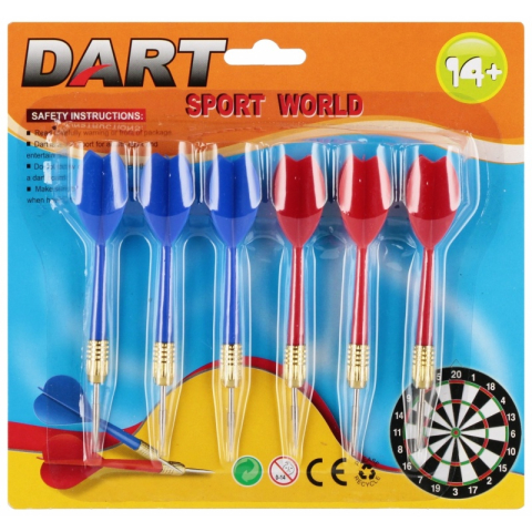 Jucarie set 6 sageti metalice darts MegaCreative 572048, 19x18x2cm, +14ani [1]