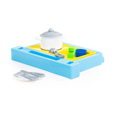 Jucarie set bucatarie, POLESIE Mini, contine 7 piese, 33Lx24lx5h, plastic, 43405 [3]