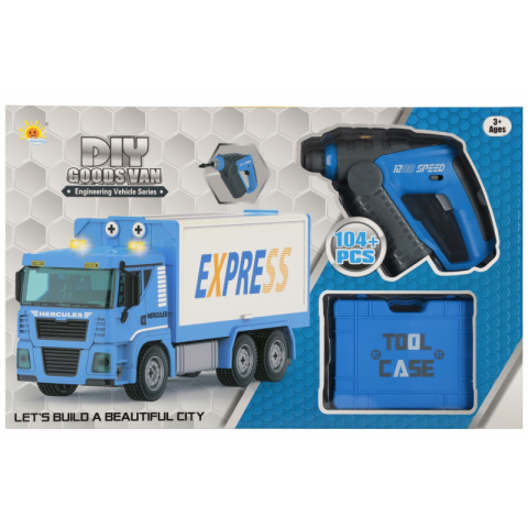 Jucării și Jocuri pentru copii - Jucarie set camion marfa + accesorii, 45x28x10cm, asamblare, 104 piese, MegaCreative, 543859