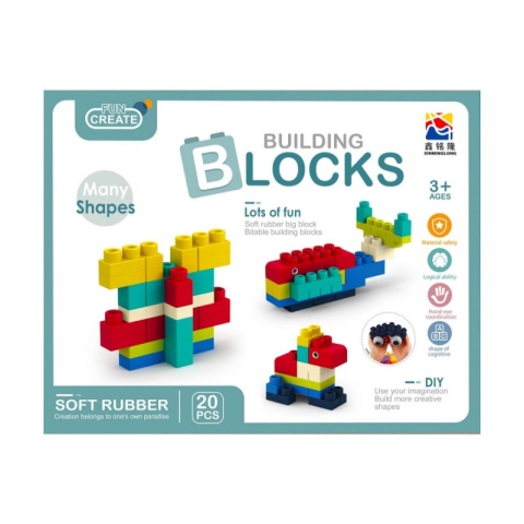 Jucării și Jocuri pentru copii - Jucarie set cuburi pentru constructie Mega Creative 502450, 20 piese, pvc, +3ani
