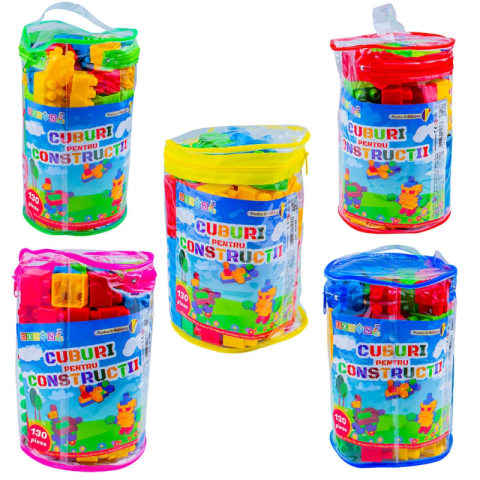Jucării și Jocuri pentru copii - Jucarie set cuburi pentru constructie RT, 130 de piese, plastic, 16130