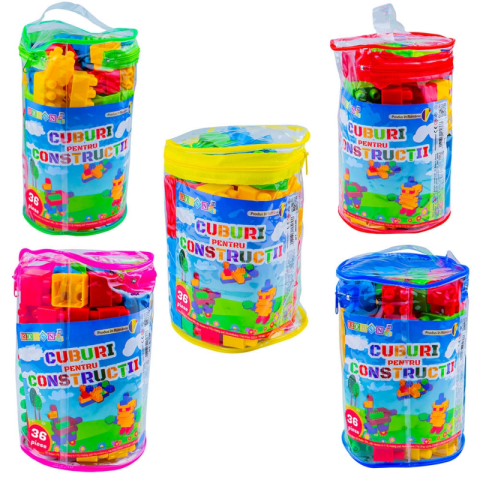 Jucării și Jocuri pentru copii - Jucarie set cuburi pentru constructie RT, 36 de piese, plastic, 16036