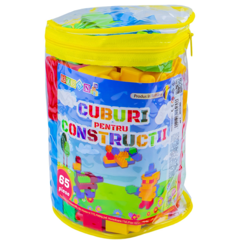 Jucarie set cuburi pentru constructie RT, 65 de piese, plastic, 16065 [1]