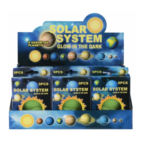Jucării și Jocuri pentru copii - Jucarie set forme planete fosforescente MegaCreative 571410, 3-10cm, set 9 buc, pvc, +3ani
