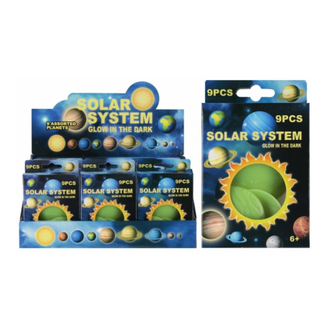 Jucarie set forme planete fosforescente MegaCreative 571410, 3-10cm, set 9 buc, pvc, +3ani [3]