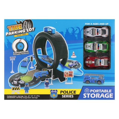 Jucării și Jocuri pentru copii - Jucarie set parcare Politie MegaCreative 567190, 3 masini, 18x20x7cm, pvc