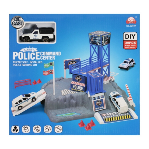 Jucării și Jocuri pentru copii - Jucarie set parcare Politie MegaCreative 573971, masina+accesorii, 26x24x7cm, pvc, +3ani