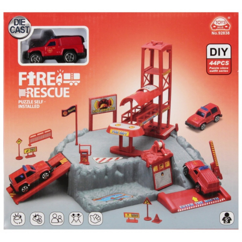 Jucarie set parcare Pompieri MegaCreative 573972, masina+accesorii, 26x24x7cm, pvc, +3ani [1]