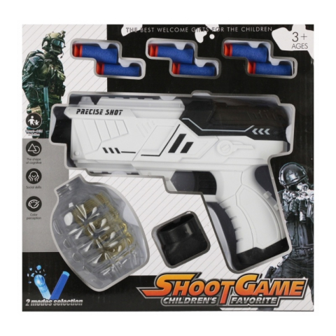Jucării și Jocuri pentru copii - Jucarie set pistol + 6 gloante spuma + proiectile cu apa MegaCreative 569473, 20x13x5cm