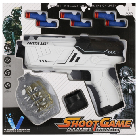 Jucarie set pistol + 6 gloante spuma + proiectile cu apa MegaCreative 569473, 20x13x5cm [1]