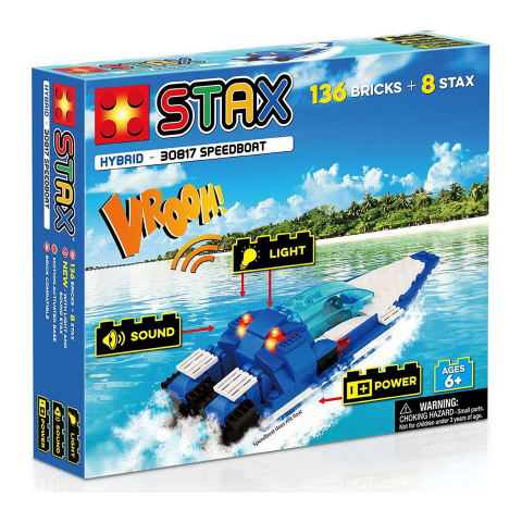 Jucării și Jocuri pentru copii - Jucarie - Seturi de constructie cu lumini si sunete Stax - Barca cu motor, copii varsta 6 ani+,8 ani+