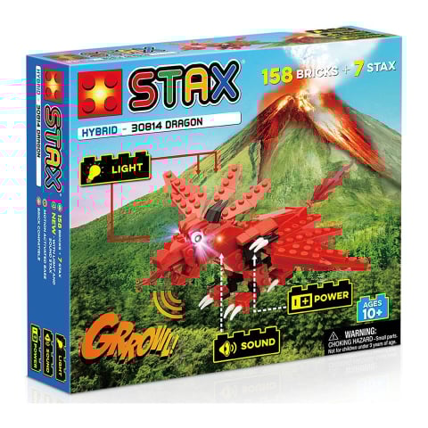Jucării și Jocuri pentru copii - Jucarie - Seturi de constructie cu lumini si sunete Stax - Dragonul rosu, copii varsta 6 ani+,8 ani+