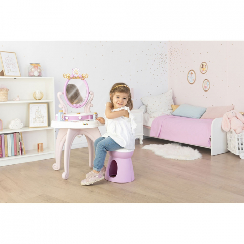 Jucarie Smoby Masuta de machiaj Disney Princess 2 in 1 roz cu accesorii [3]