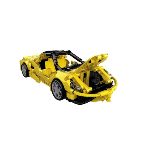 Jucarie tip lego tehnic de constructie masina sport galbena (414 piese), copii varsta 8 ani+ [3]