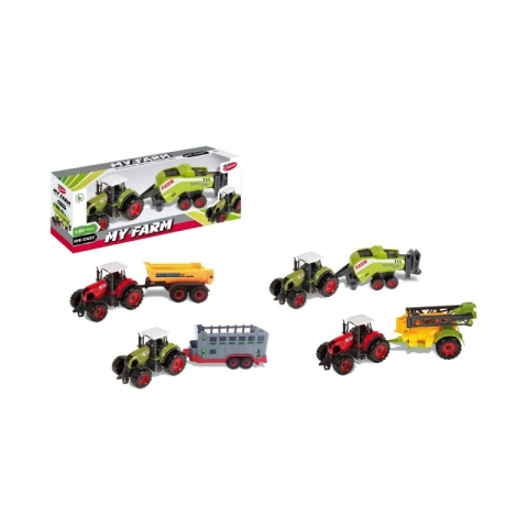 Jucării și Jocuri pentru copii - Jucarie tractor ferma + utilaj agricol MegaCreative 405331, 21x6x6cm, +3ani
