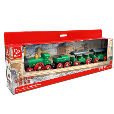 Jucării și Jocuri pentru copii - Jucarie - Tren retro cu cos pliabil varsta 2 ani+,3 ani+,6 ani+,8 ani+