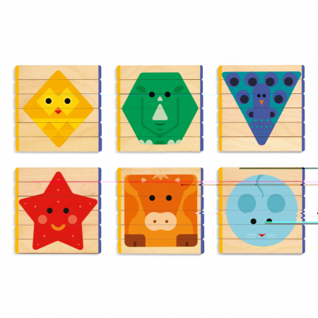 Puzzle basic, 36 piese din lemn, longitudinale, Djeco [1]