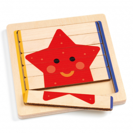 Jucării și Jocuri pentru copii - Puzzle basic, 36 piese din lemn, longitudinale, Djeco