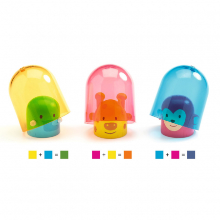 Trenul culorilor cu vagoane din lemn și figurine colorate, Djeco, varsta 1 - 3 ani, Baiat, Fata [2]
