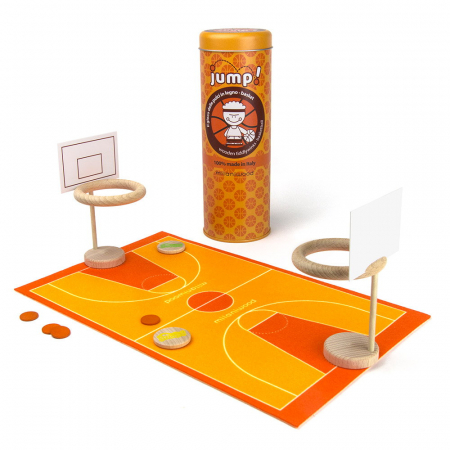 Jucării și Jocuri pentru copii - JUMP! Baschet, joc cu nasturi din lemn, Milaniwood, 5+ ani