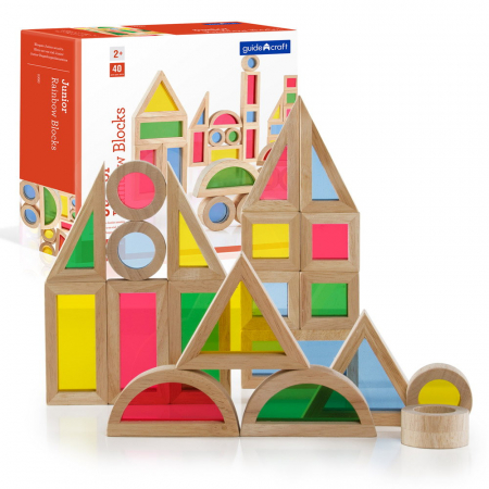 Jucării și Jocuri pentru copii - Junior Rainbow Blocks set 40 piese, Guidecraft