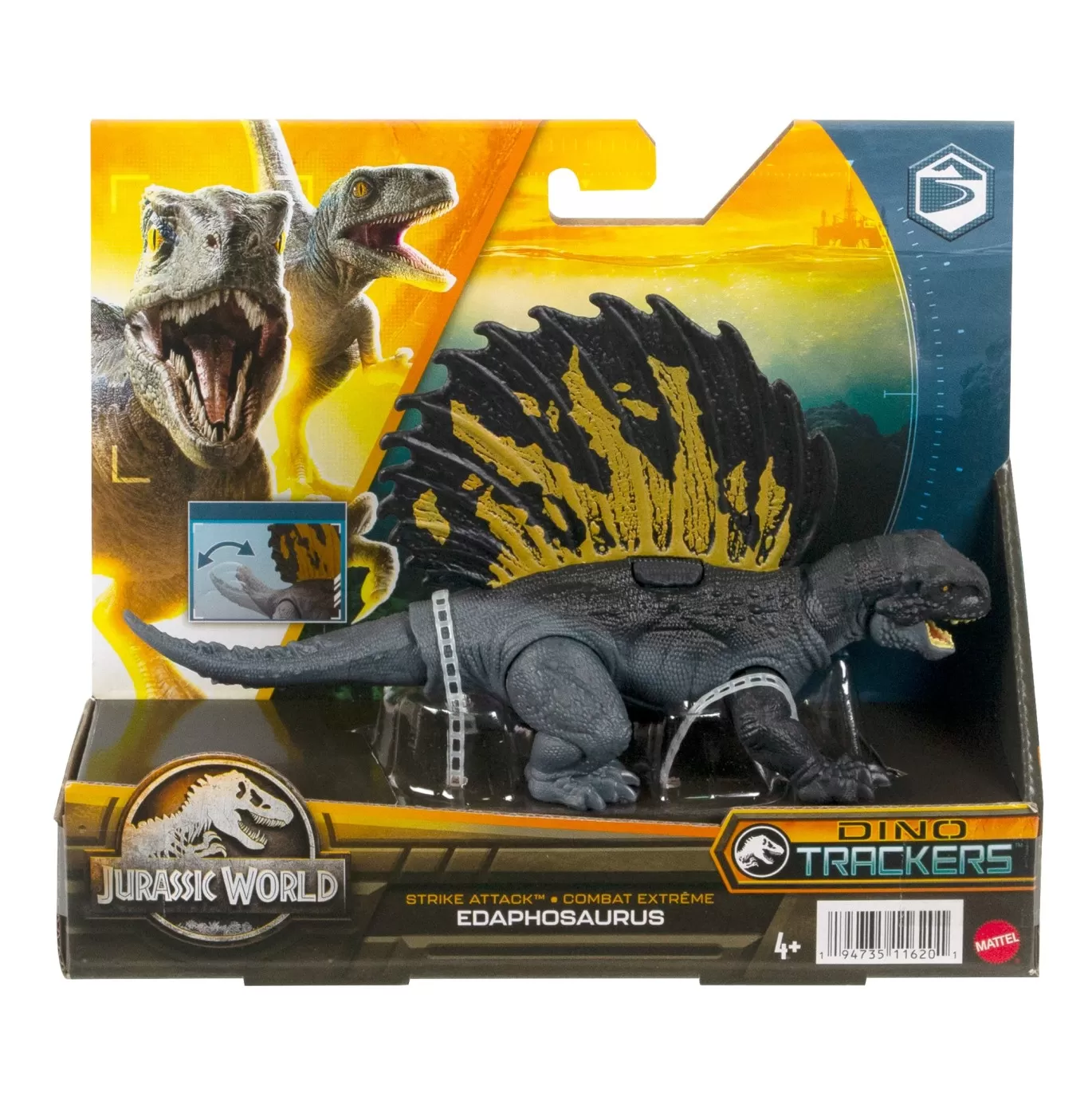 Jocuri de rol - Jurassic world dino trackers strike attack dinozaur edaphosaurus, varsta de la 4 ani la 12 ani