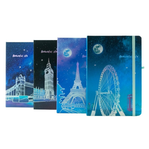 Agende, Jurnale și Carnețele Copii - Jurnal A5 CNX 5703-14, 160 pagini, orase europene, coperta carton, cu elastic