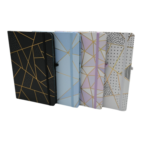 Agende, Jurnale și Carnețele Copii - Jurnal A5 CNX Dungi si Forme 3783-1L, 160 pagini, coperta carton, cu elastic