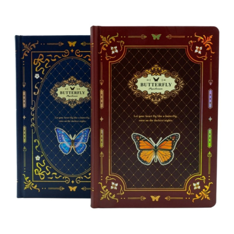 Agende, Jurnale și Carnețele Copii - Jurnal A5 CNX JZA5128-2307, 128 pagini, fluturi cu imagini, coperta material dur