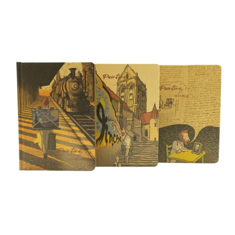 Agende, Jurnale și Carnețele Copii - Jurnal B6 CNX Van Gogh CKB6112-2406D, 112 pagini, hartie kraft, coperta material dur