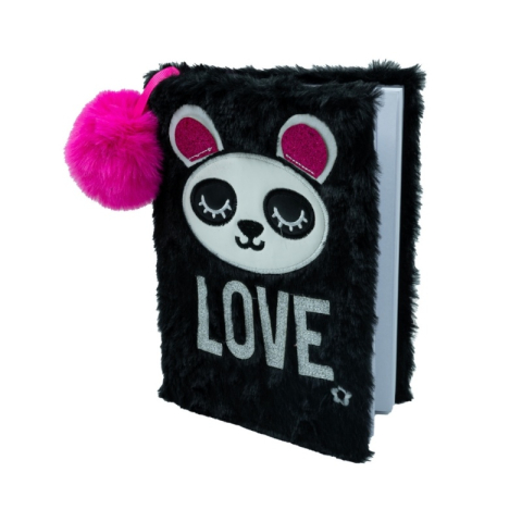 Agende, Jurnale și Carnețele Copii - Jurnal CNX A5-2, A5, coperta velur, model love/panda