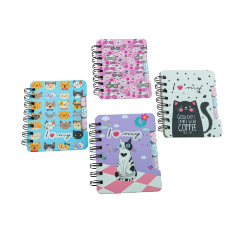 Agende, Jurnale și Carnețele Copii - Jurnal CNX XQ-037, A6, 108 pagini, model Cat, cu spira