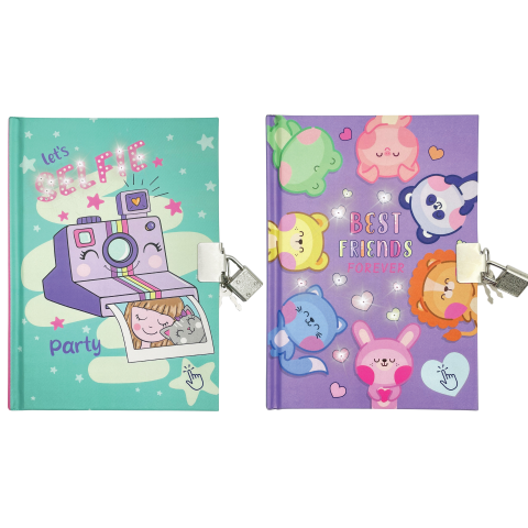 Cărți Educative, Activități - Jurnal cu LED, cu cutie cadou, 80 de pagini, 13 x 18 cm (6 buc/display), copii varsta 5 ani+,8 ani+