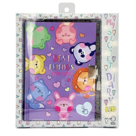 Jurnal cu LED, cu cutie cadou, 80 de pagini, 13 x 18 cm (6 buc/display), copii varsta 5 ani+,8 ani+ [8]